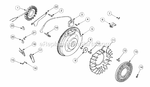 Ignition, Electrical, And Flywheel Diagram and Parts List for 2176 13A-274G100 Cub Cadet Lawn Tractor